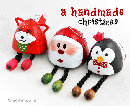 Fun and cute easy to make papier mache christmas tree decorations 